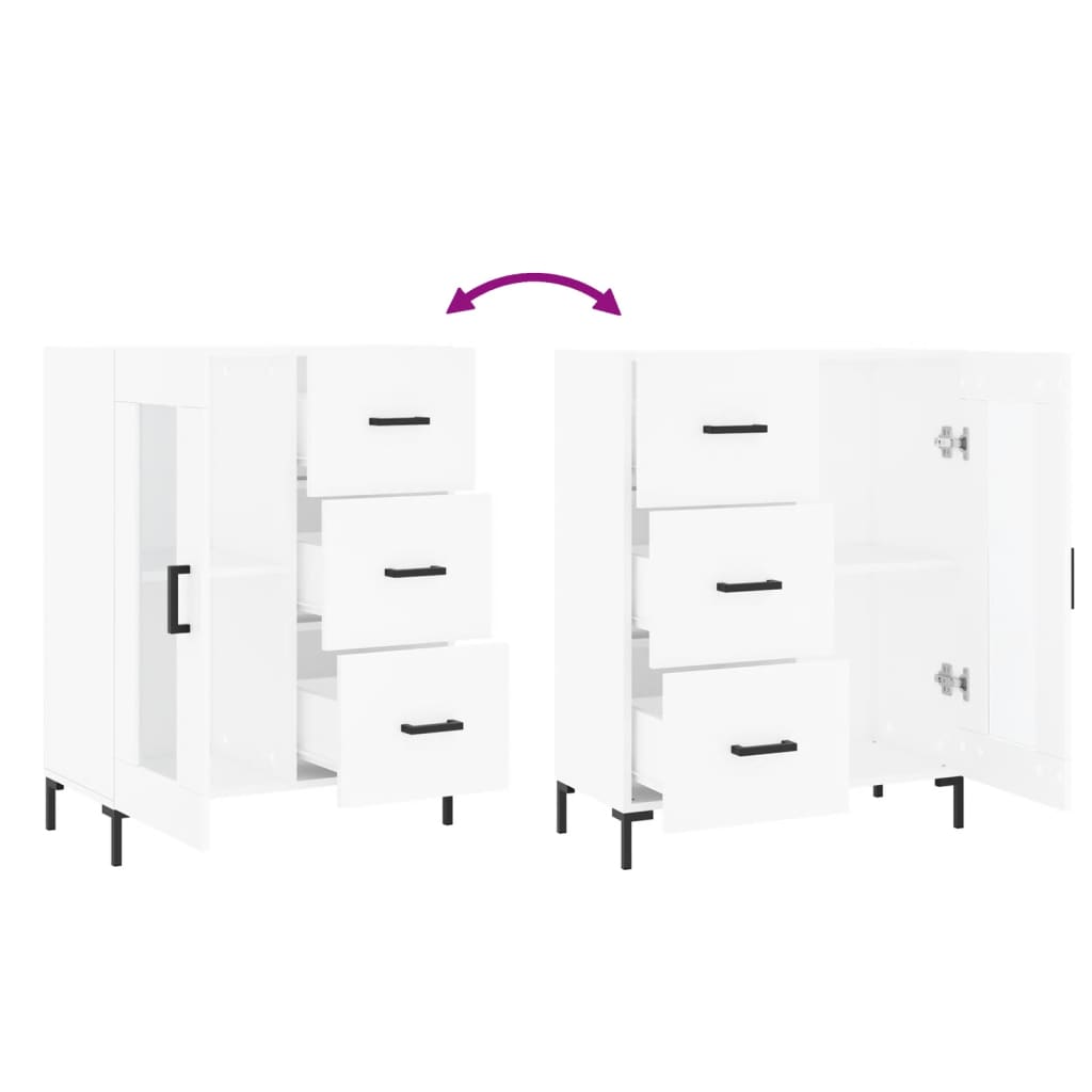 Skåp vit 69,5x34x90 cm konstruerat trä