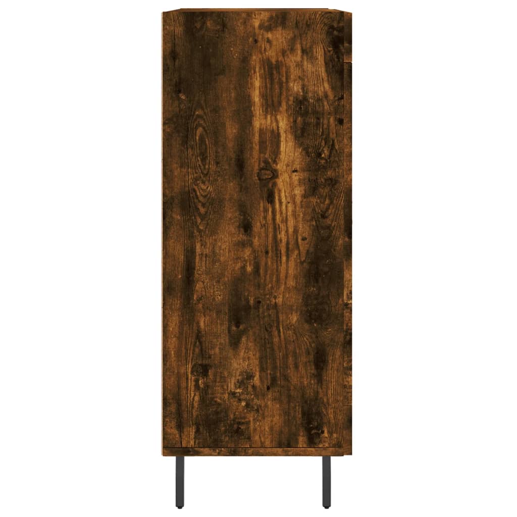 Skänk rökfärgad ek 69,5x34x90 cm konstruerat trä