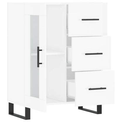 Skänk vit högglans 69,5x34x90 cm konstruerat trä