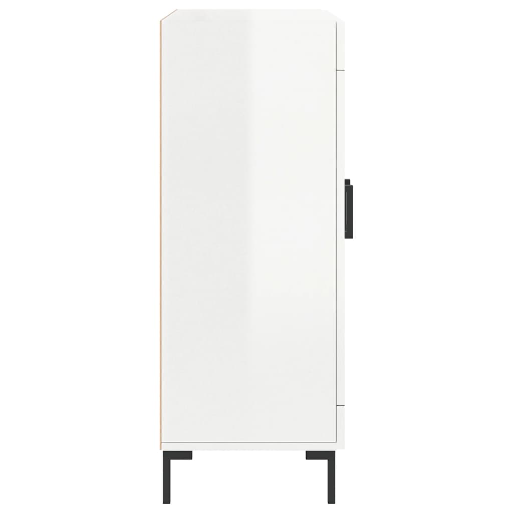 Skänk vit högglans 69,5x34x90 cm konstruerat trä