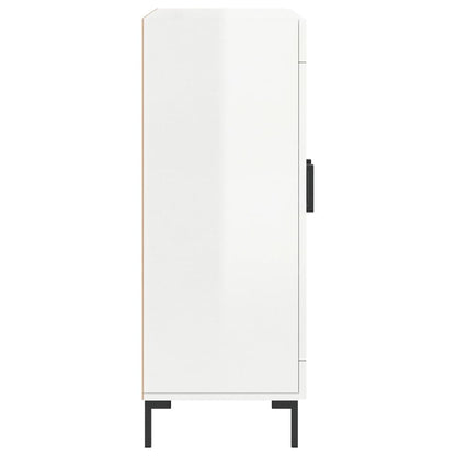 Skänk vit högglans 69,5x34x90 cm konstruerat trä