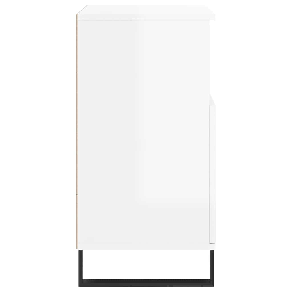 Byrå vit högglans 60x35x70 cm konstruerat trä