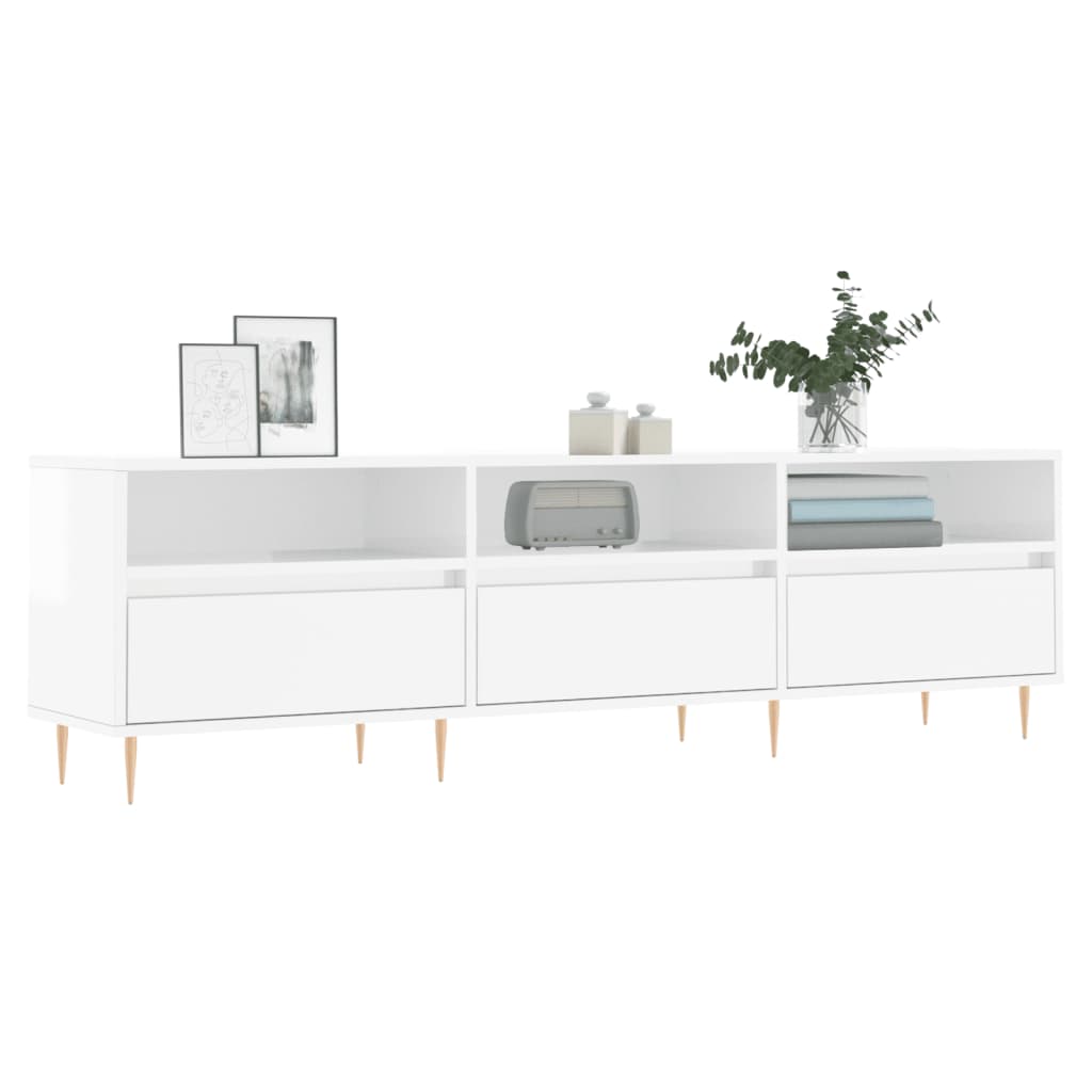 TV-Möbel Högglans Vit TV-Bänk 150x30x44,5 cm
