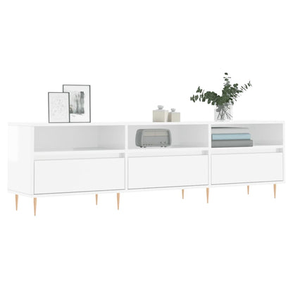 TV-Möbel Högglans Vit TV-Bänk 150x30x44,5 cm