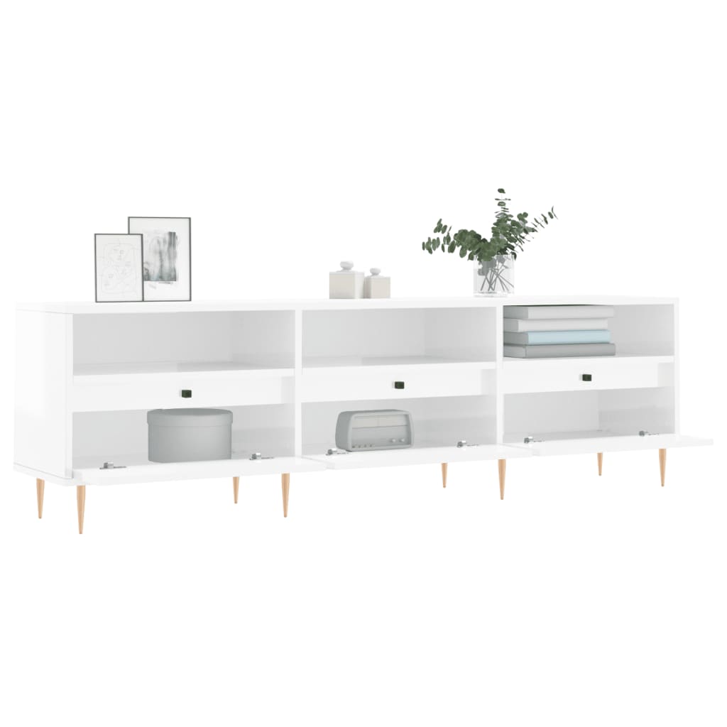 TV-Möbel Högglans Vit TV-Bänk 150x30x44,5 cm