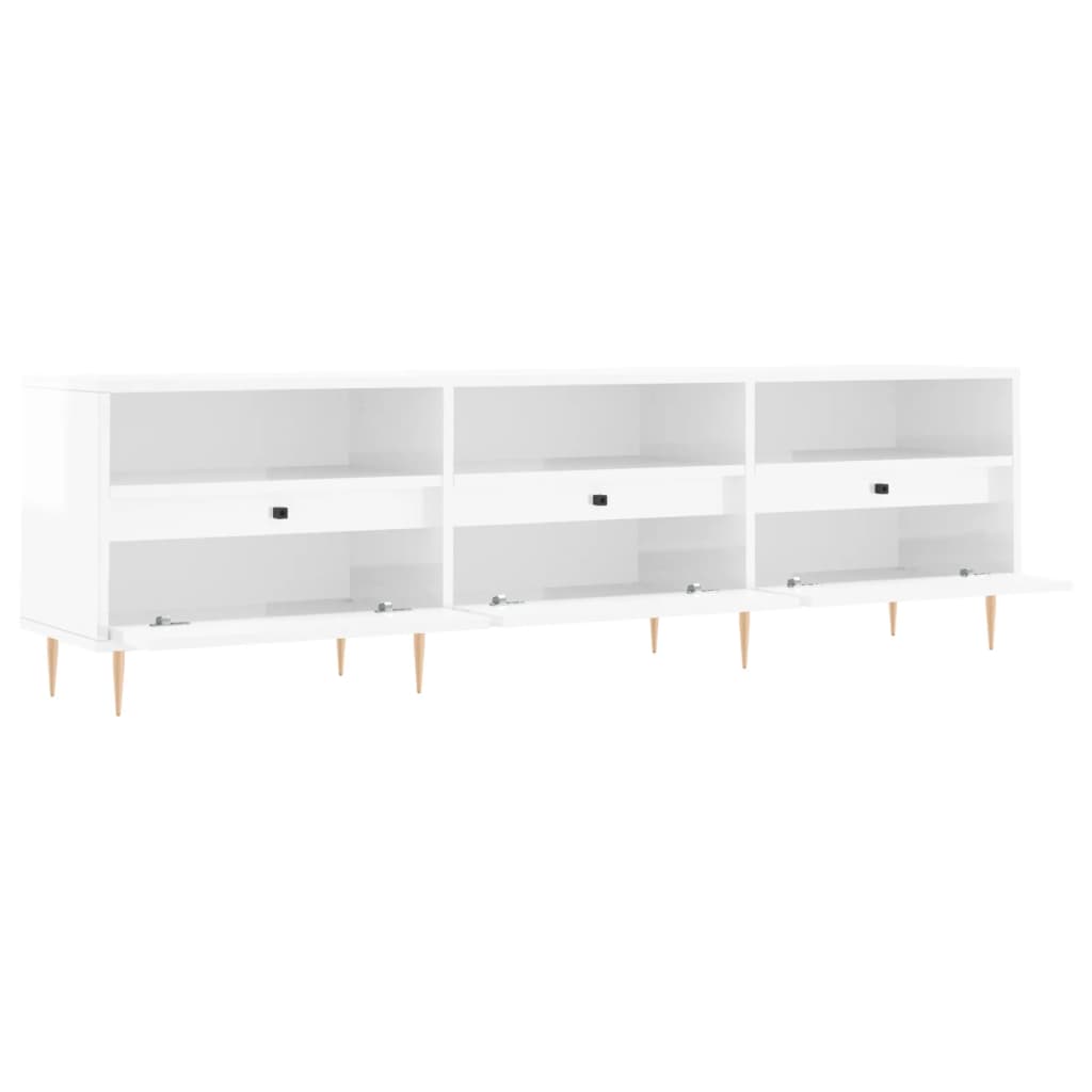 TV-Möbel Högglans Vit TV-Bänk 150x30x44,5 cm