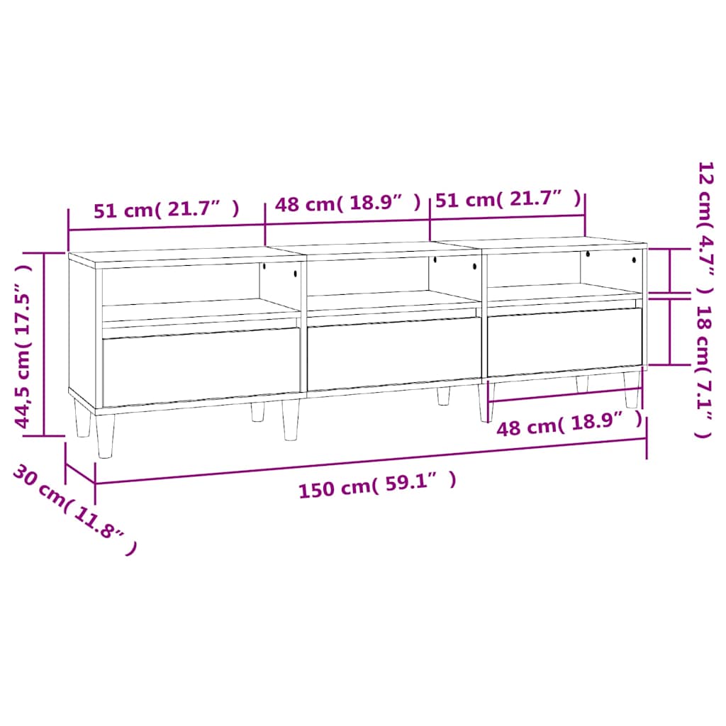 TV-Möbel Sonoma Ek TV-Bänk 150x30x44,5 cm