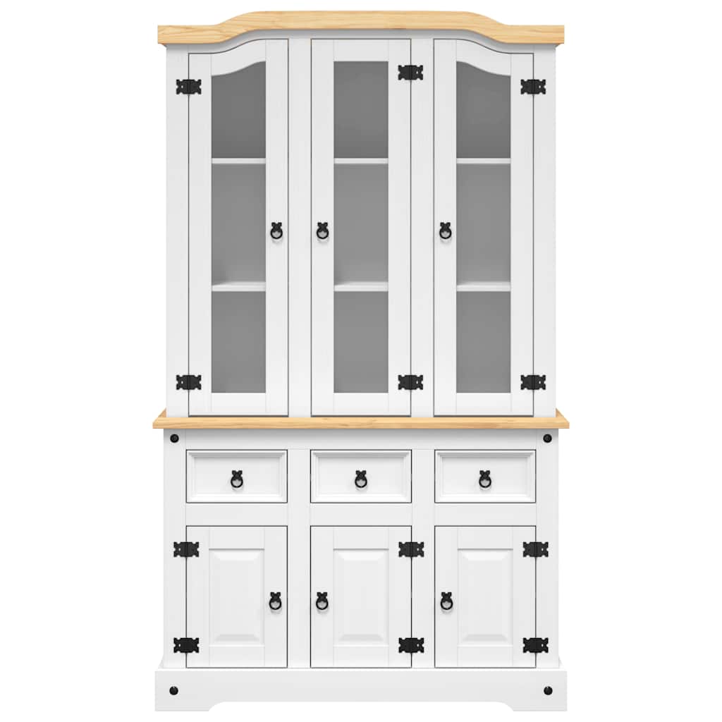 Skåp Vit Corona 112x43x196 cm massiv mexikansk furu