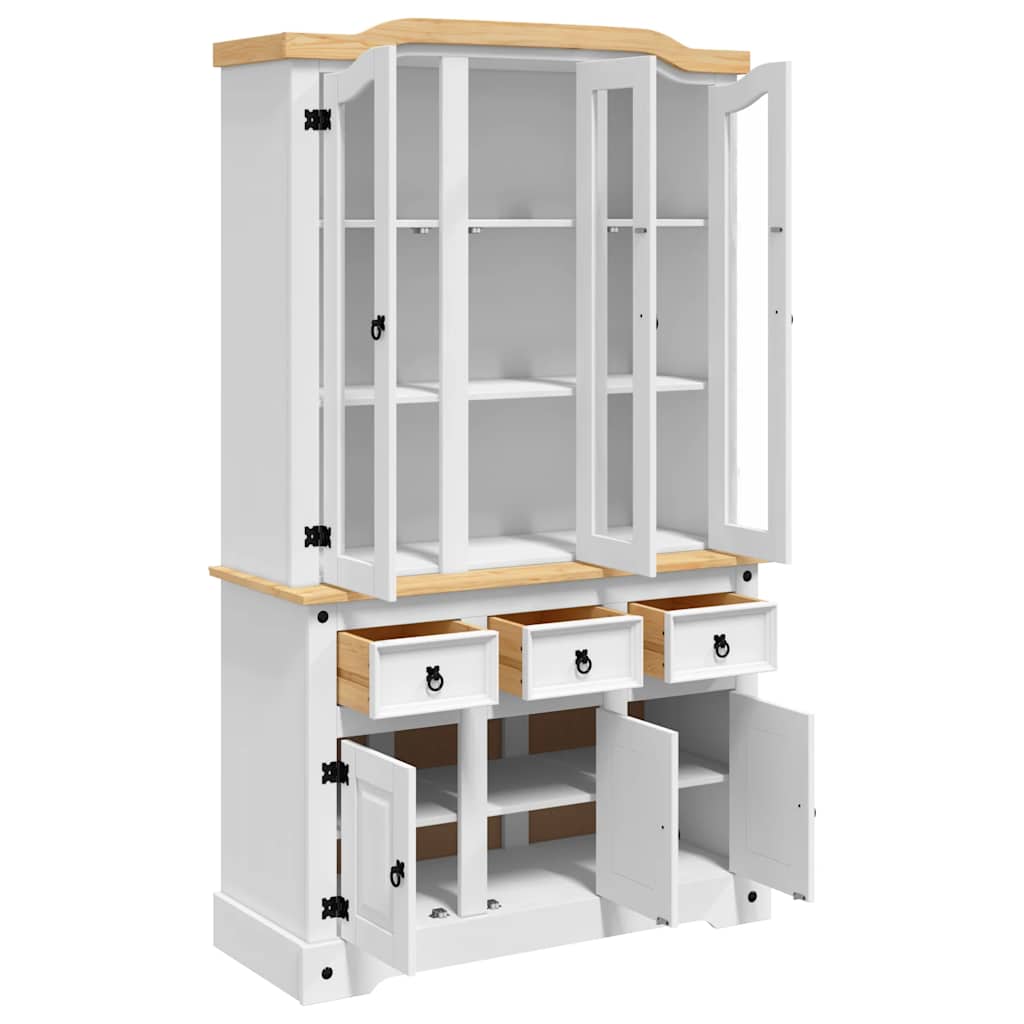 Skåp Vit Corona 112x43x196 cm massiv mexikansk furu