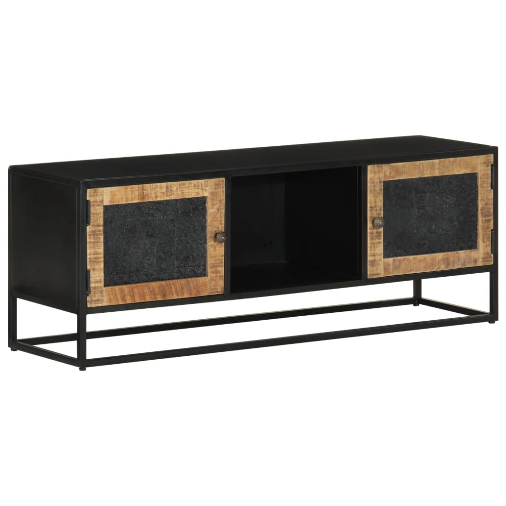 TV-Möbel Trä TV-Bänk 110x30x40 cm massivt mangoträ och järn