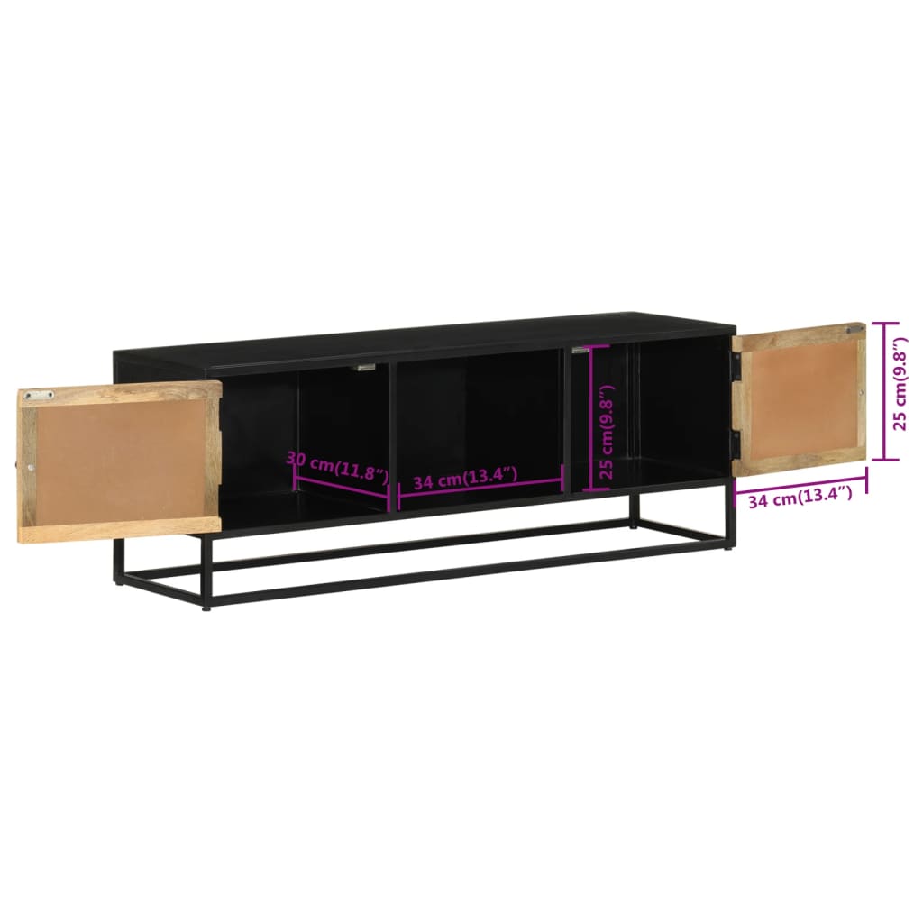TV-Möbel Trä TV-Bänk 110x30x40 cm massivt mangoträ och järn
