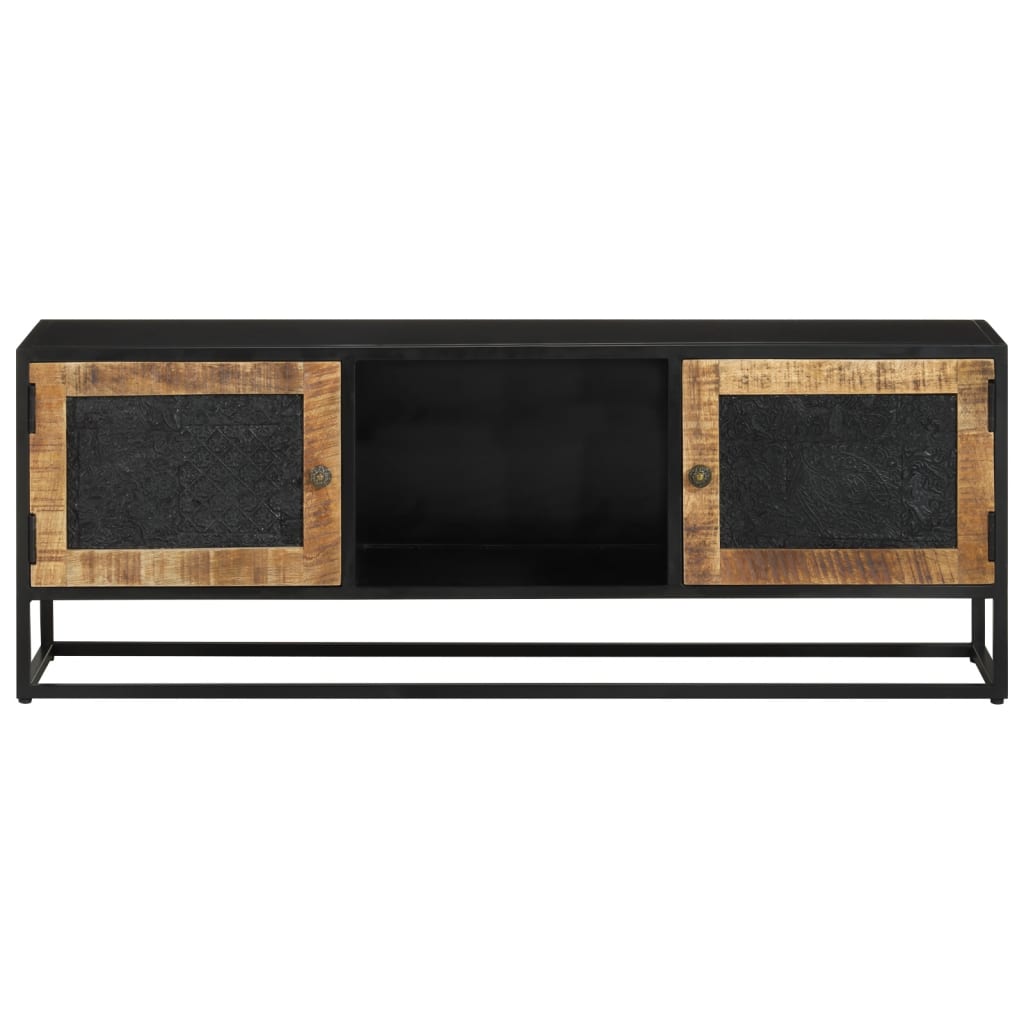 TV-Möbel Trä TV-Bänk 110x30x40 cm massivt mangoträ och järn
