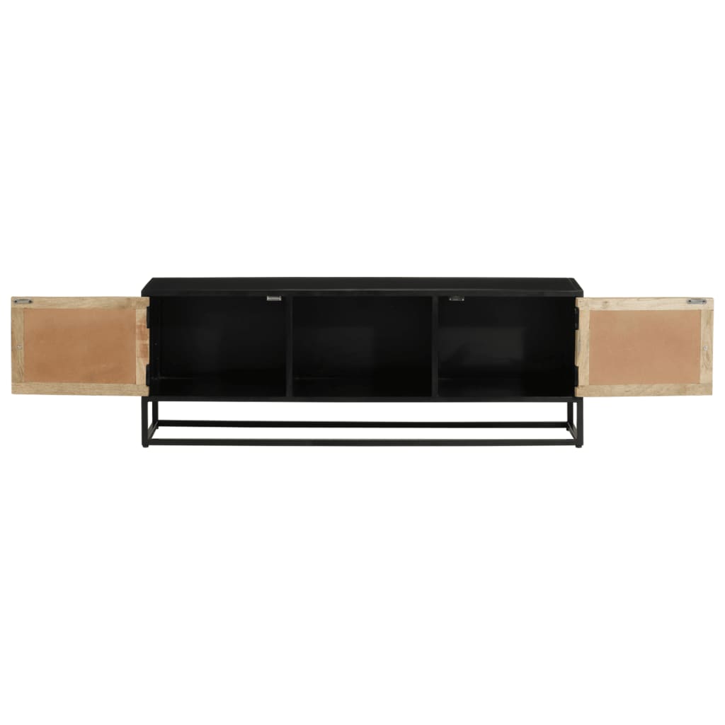 TV-Möbel Trä TV-Bänk 110x30x40 cm massivt mangoträ och järn