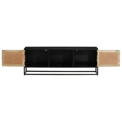 TV-Möbel Trä TV-Bänk 110x30x40 cm massivt mangoträ och järn