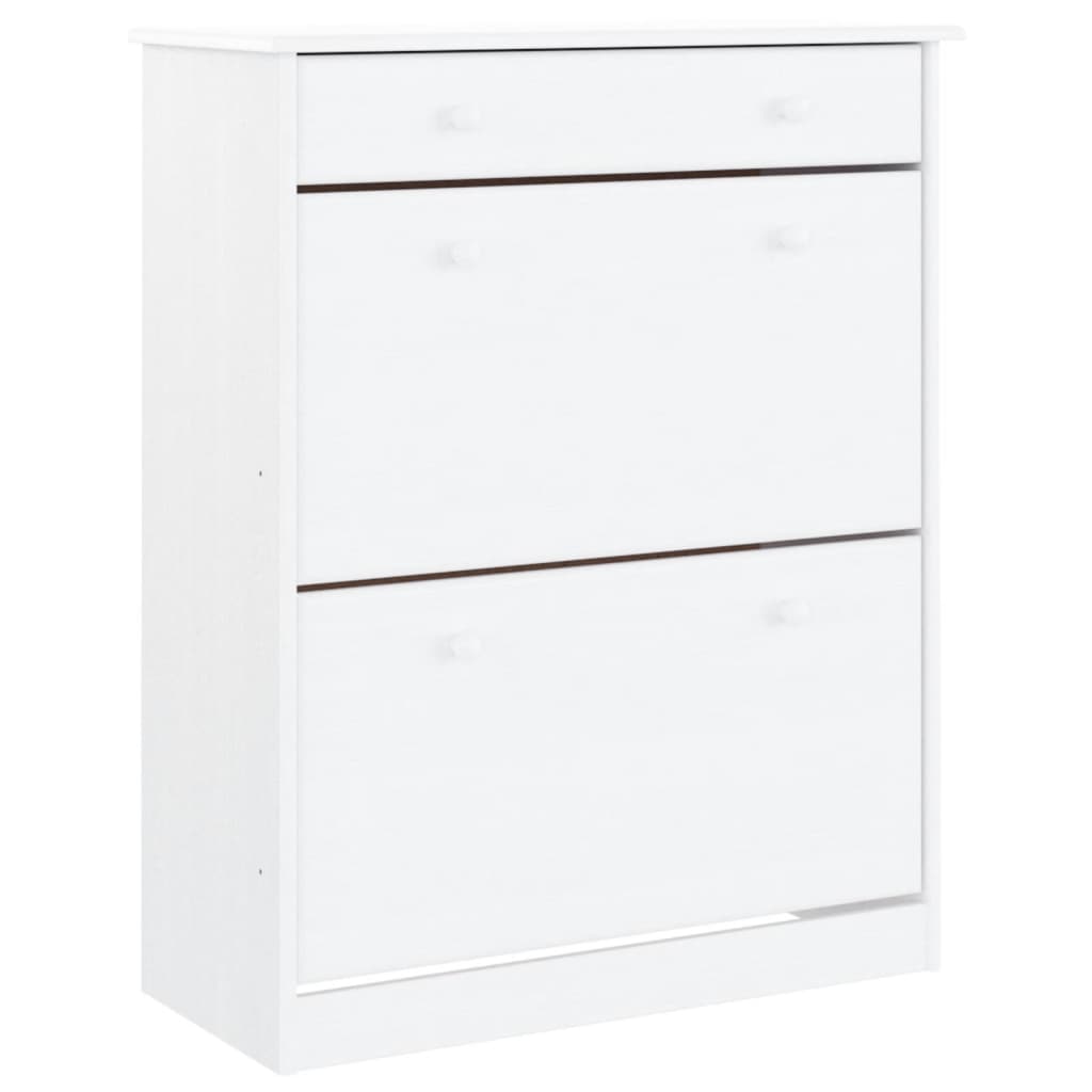 Skoställ Vit Skoskåp ALTA 77x35x96 cm massiv furu
