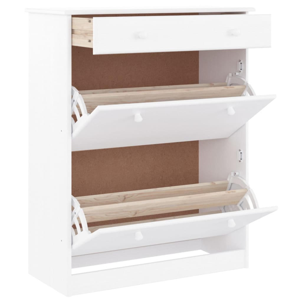 Skoställ Vit Skoskåp ALTA 77x35x96 cm massiv furu