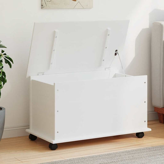 Förvaringskista på hjul Vit ALTA 73x39,5x43 cm massiv furu