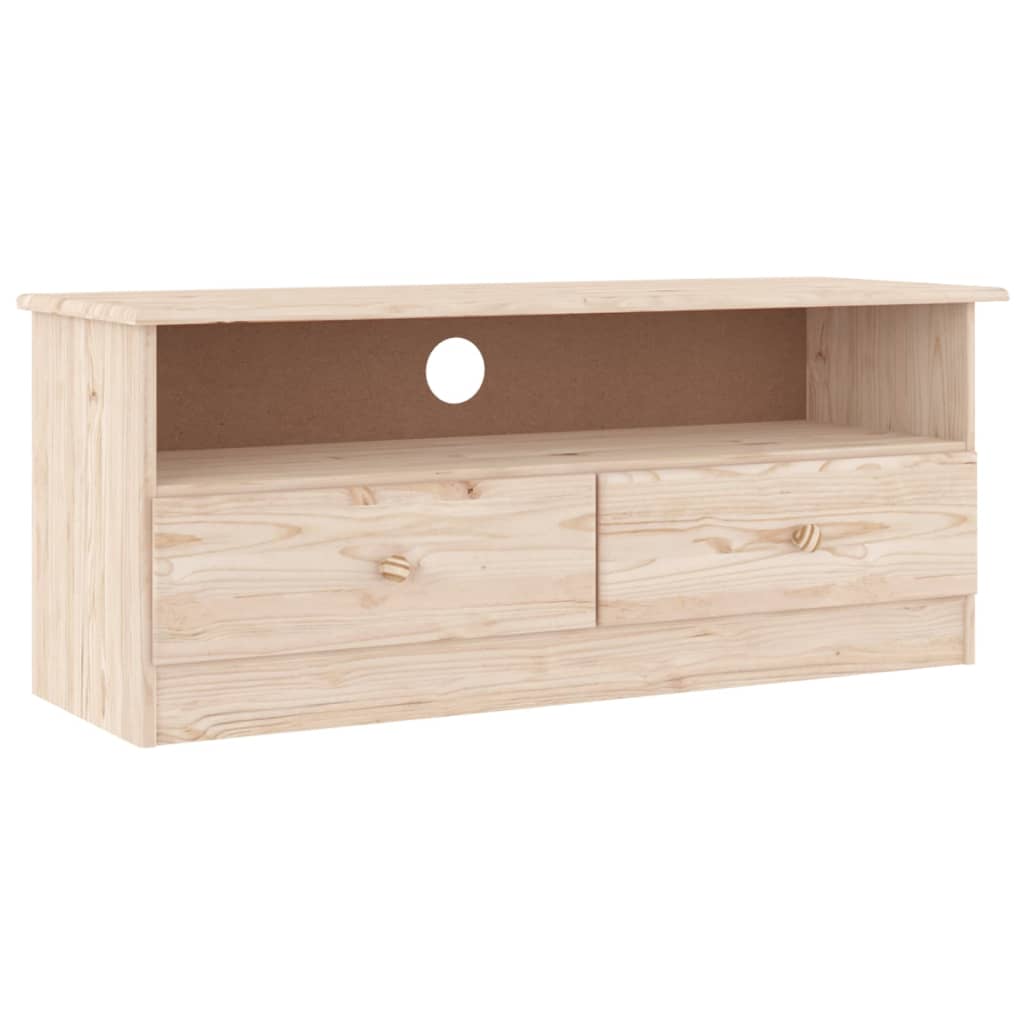 TV-Möbel Trä TV-Bänk med lådor ALTA 100x35x41 cm massiv furu