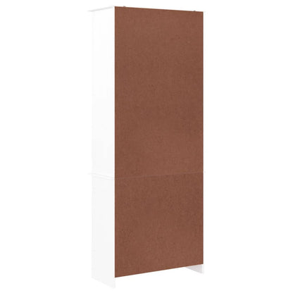 Vitrinskåp Vit 77x35x186,5 cm Vit massiv furu