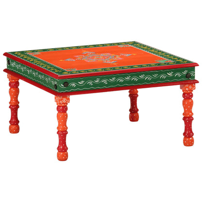 Soffbord orange handmålat massivt mangoträ