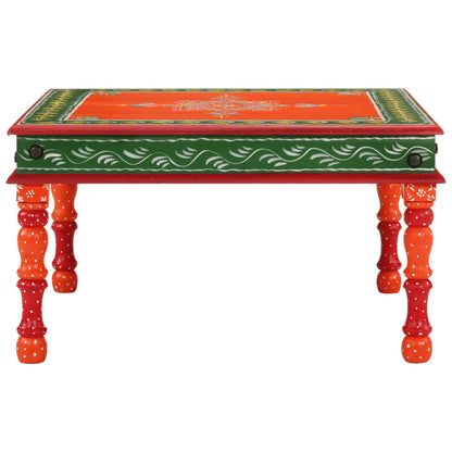 Soffbord orange handmålat massivt mangoträ
