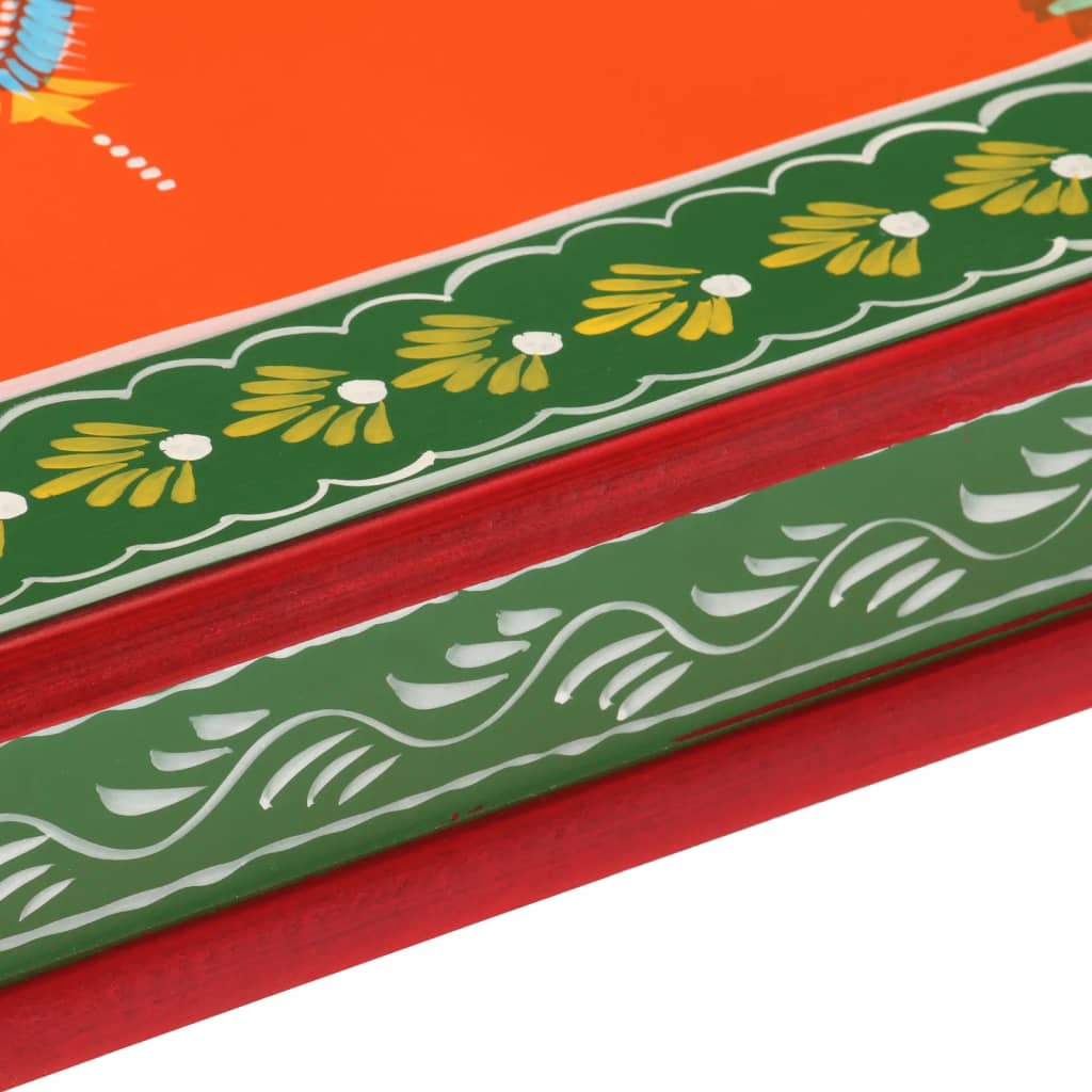 Soffbord orange handmålat massivt mangoträ