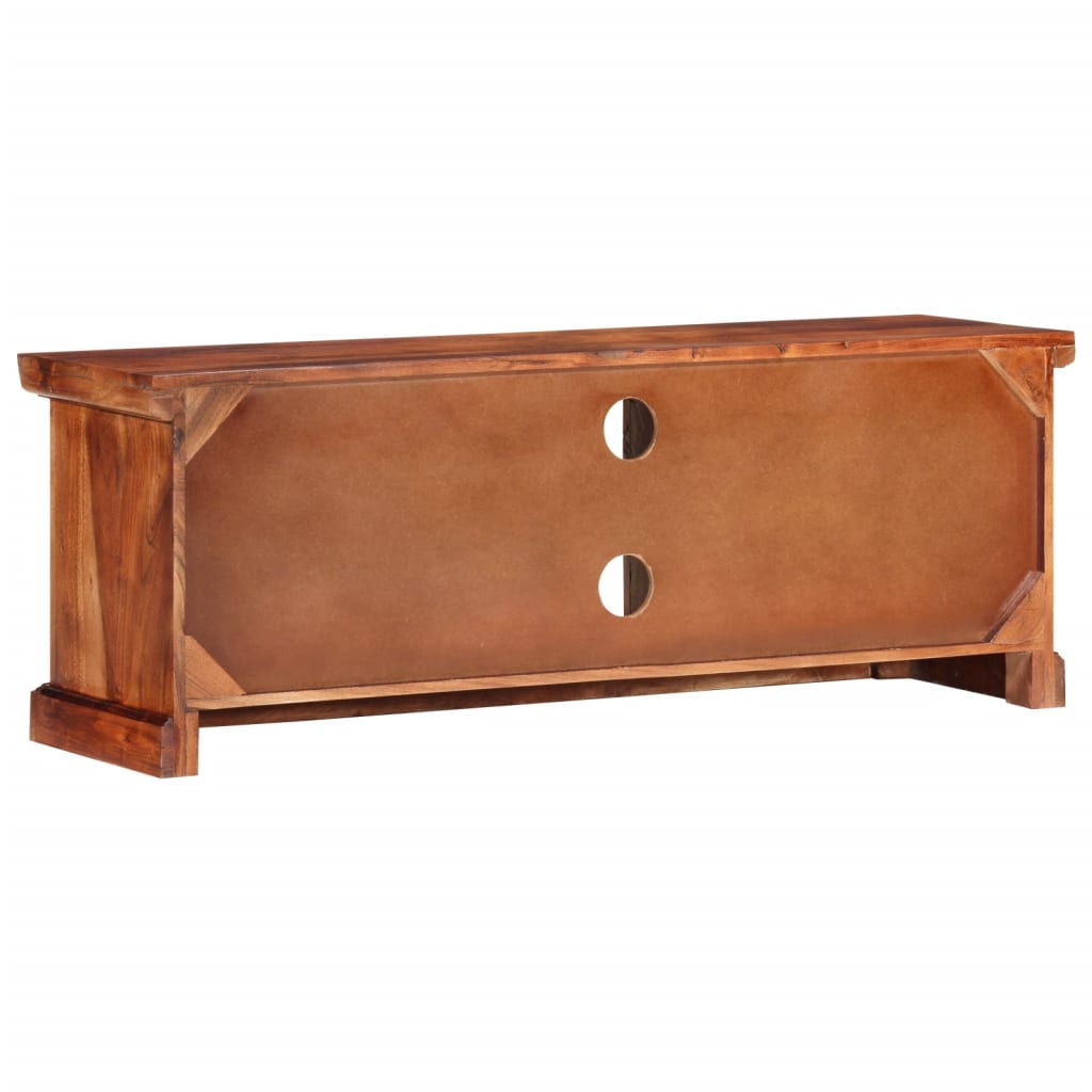 TV-Möbel Trä TV-Bänk med dörrar 112x30x40 cm massivt akaciaträ