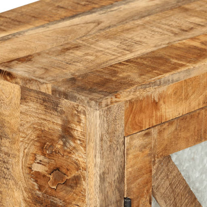 Skänk Trä 80x30x71 cm massivt grovt mangoträ och metall