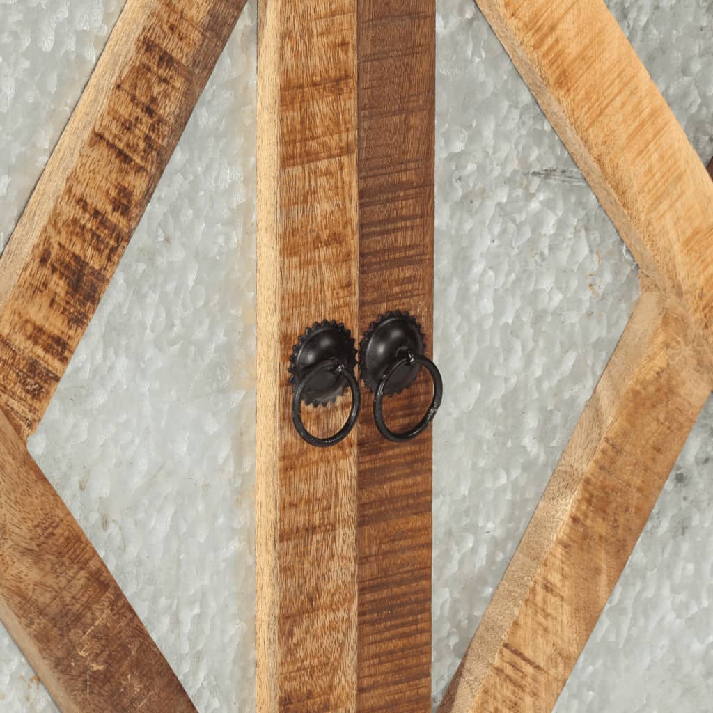 Skänk Trä 80x30x71 cm massivt grovt mangoträ och metall