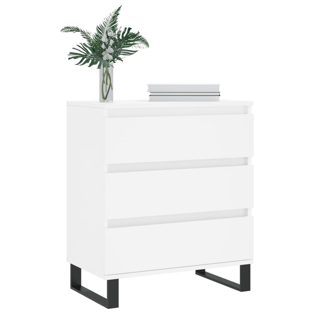 Byrå vit 60x35x70 cm konstruerat trä