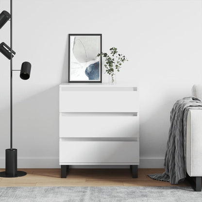 Byrå vit 60x35x70 cm konstruerat trä