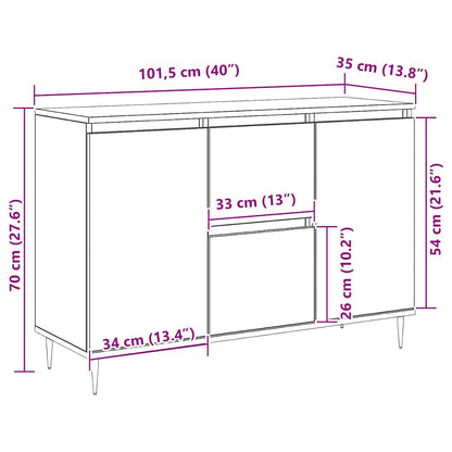 Skänk Vit 101,5x35x70 cm