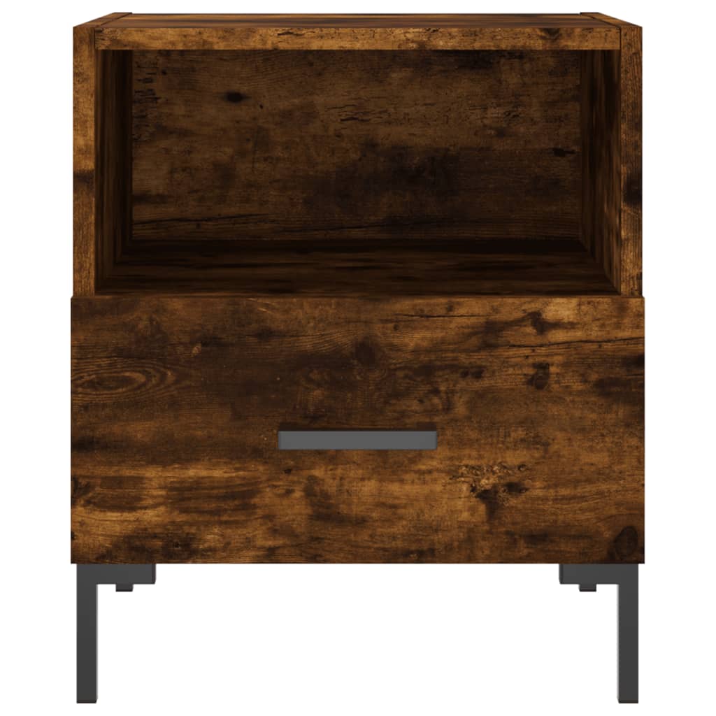 Sängbord 2 st rökfärgad ek 40x35x47,5 cm konstruerat trä