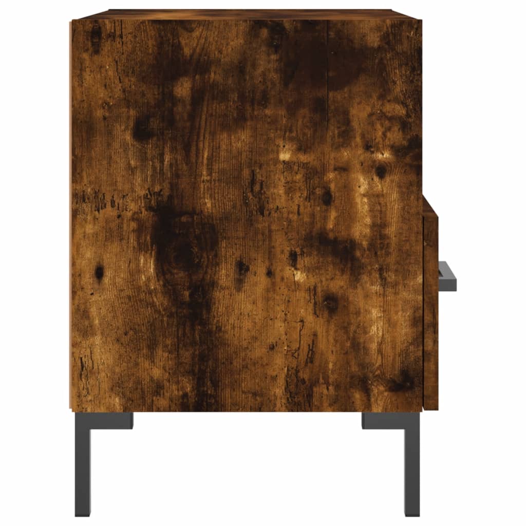 Sängbord 2 st rökfärgad ek 40x35x47,5 cm konstruerat trä