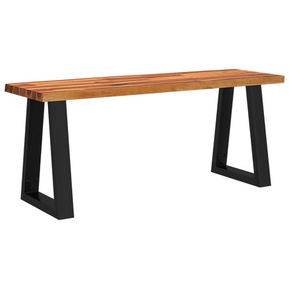 Hallbänk med levande kant 110 cm massivt akaciaträ