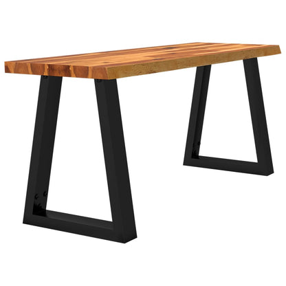 Hallbänk med levande kant 110 cm massivt akaciaträ