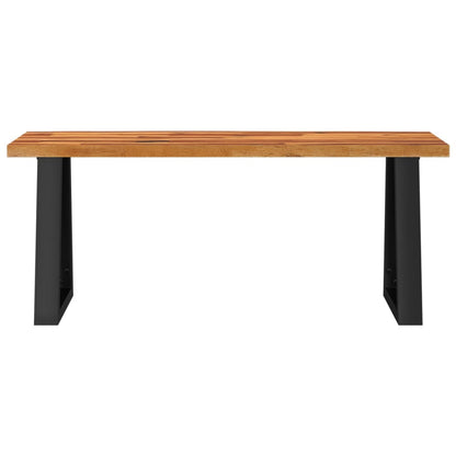 Hallbänk med levande kant 110 cm massivt akaciaträ