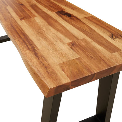 Hallbänk med levande kant 110 cm massivt akaciaträ