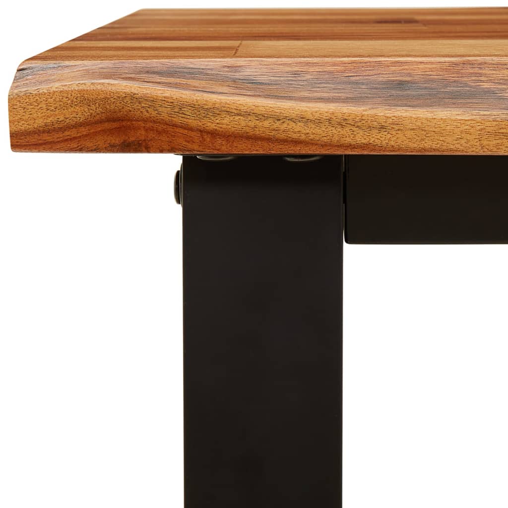 Hallbänk med levande kant 110 cm massivt akaciaträ