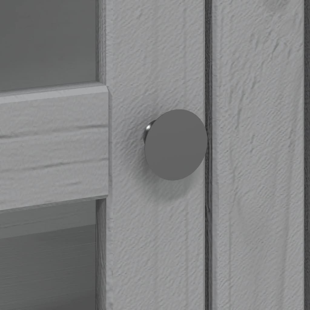 Skåp Grå med glasdörrar BODO massiv furu