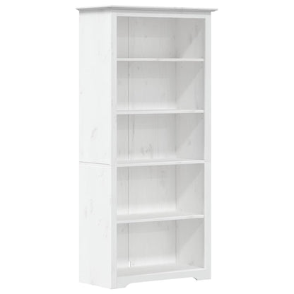 Bokhylla Vit 82x40x173 cm massiv furu 5 hyllplan