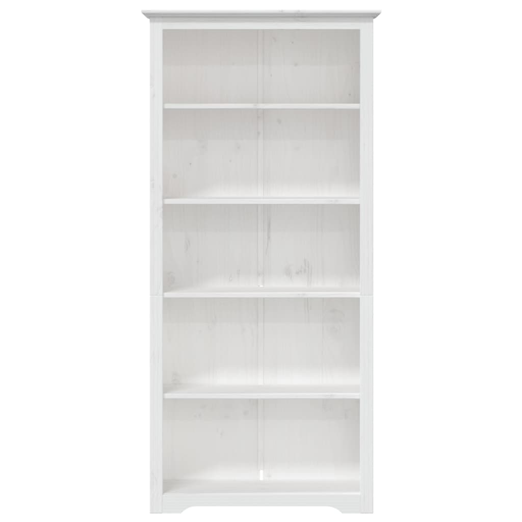Bokhylla Vit 82x40x173 cm massiv furu 5 hyllplan