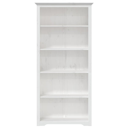 Bokhylla Vit 82x40x173 cm massiv furu 5 hyllplan
