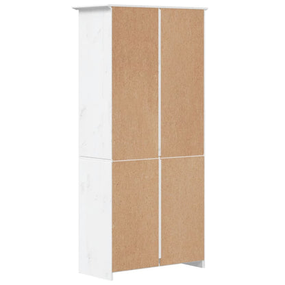 Bokhylla Vit 82x40x173 cm massiv furu 5 hyllplan