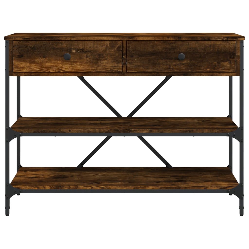 Avlastningsbord Konsollbord Rökfärgad Ek med lådor och hyllor