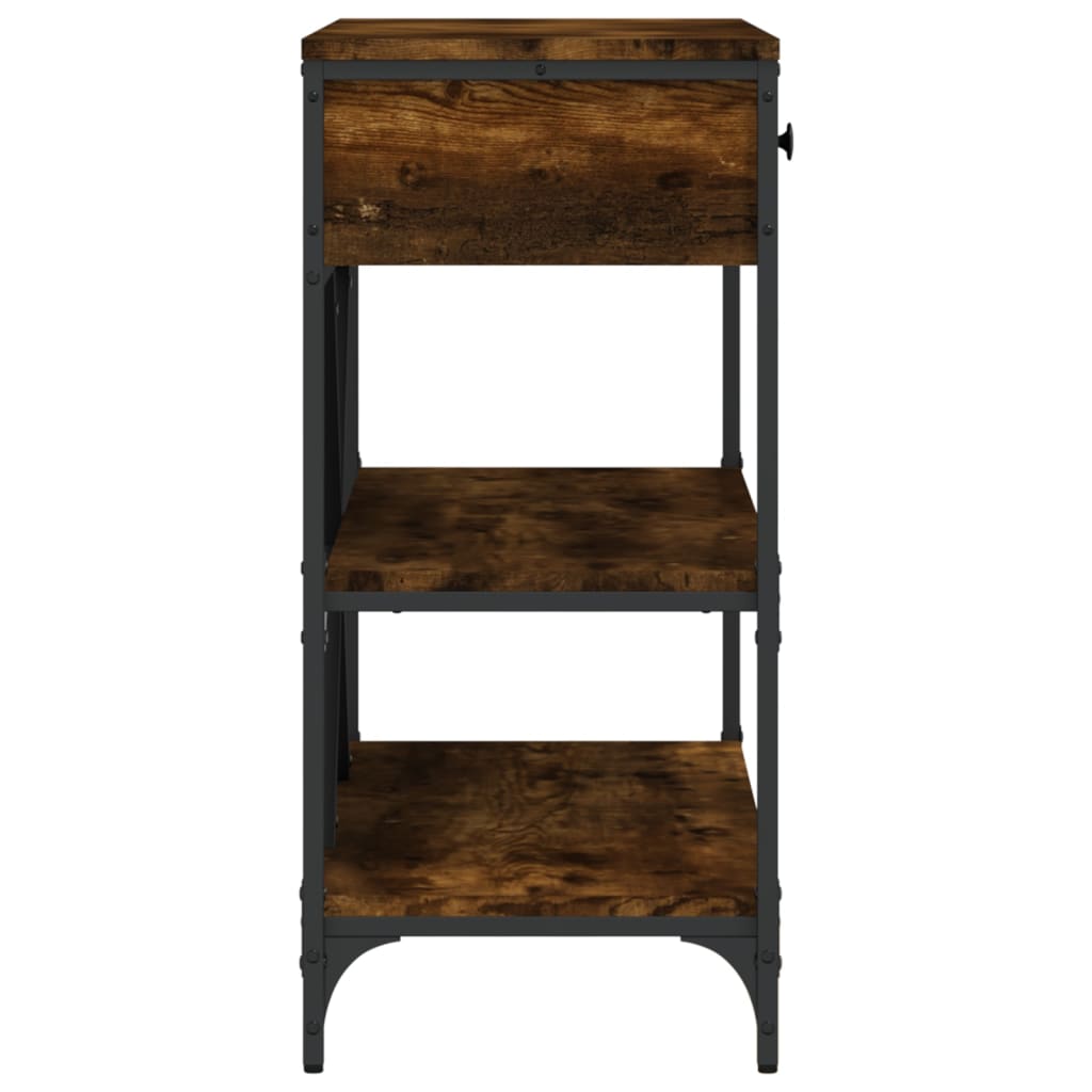 Avlastningsbord Konsollbord Rökfärgad Ek med lådor och hyllor