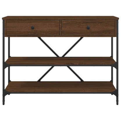 Avlastningsbord Konsollbord Brun Ek med lådor och hyllor