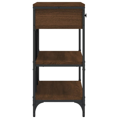 Avlastningsbord Konsollbord Brun Ek med lådor och hyllor