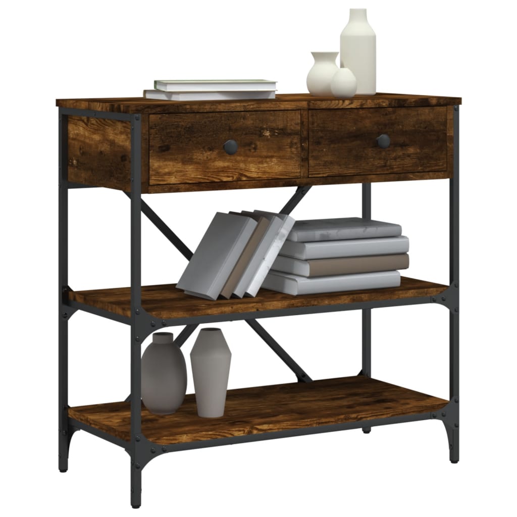 Avlastningsbord Konsollbord Rökfärgad Ek 75x34,5x75 cm