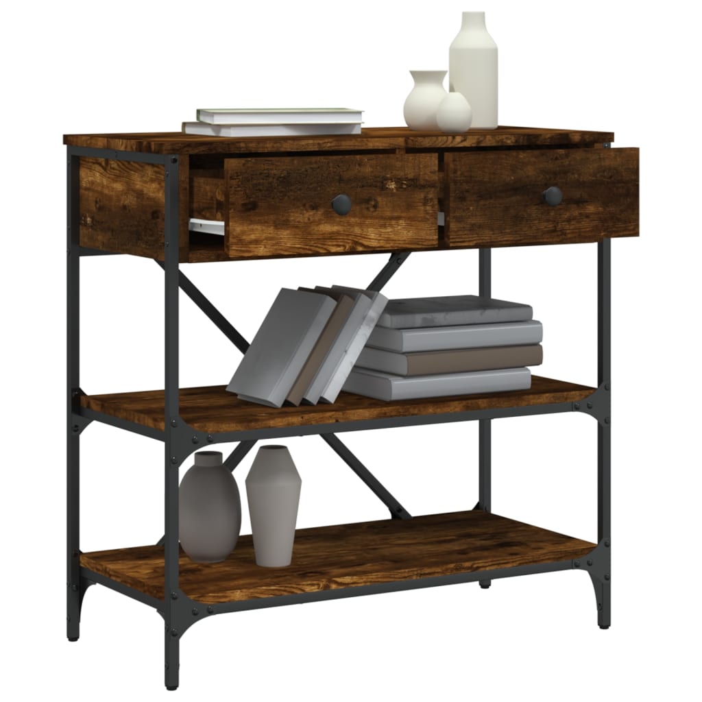 Avlastningsbord Konsollbord Rökfärgad Ek 75x34,5x75 cm